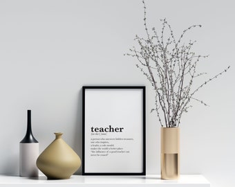 Teacher Definition | Teacher Gift | Teacher Appreciation | End of the Year Gift | Teacher Print | Teacher