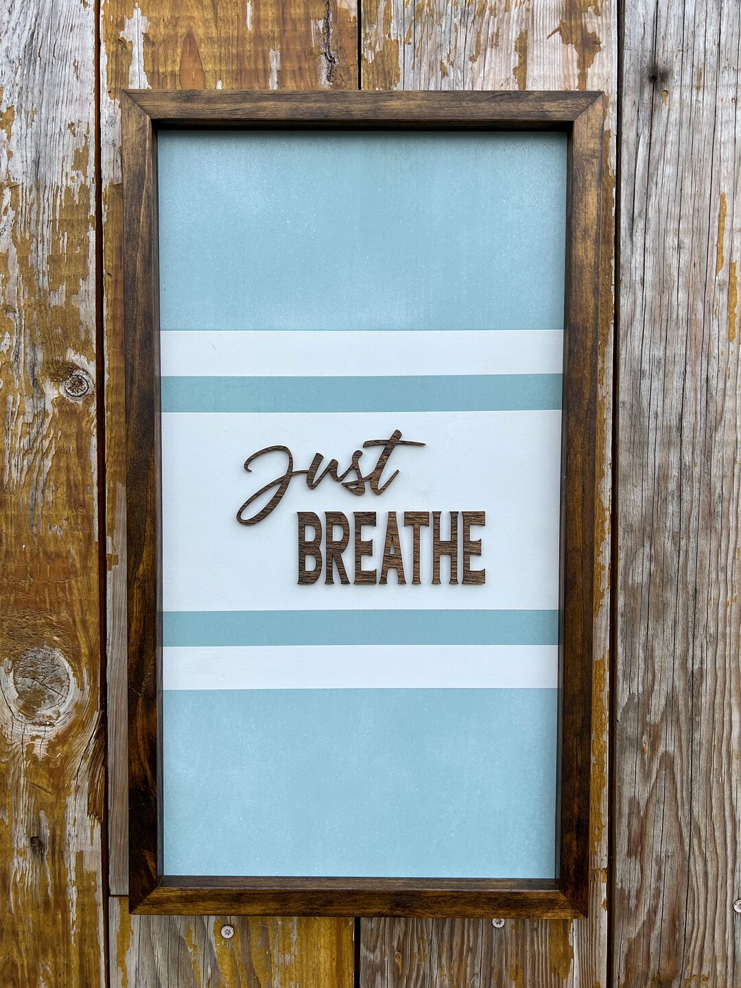 Just Breathe Wood Sign Wood Sign Etsy