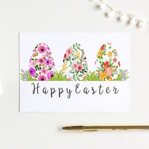 Happy Easter Printable | Printable, Happy Easter | Easter Wall Art | Easter Eggs Print | Easter Wall Decor | Spring Decor | Instant Download