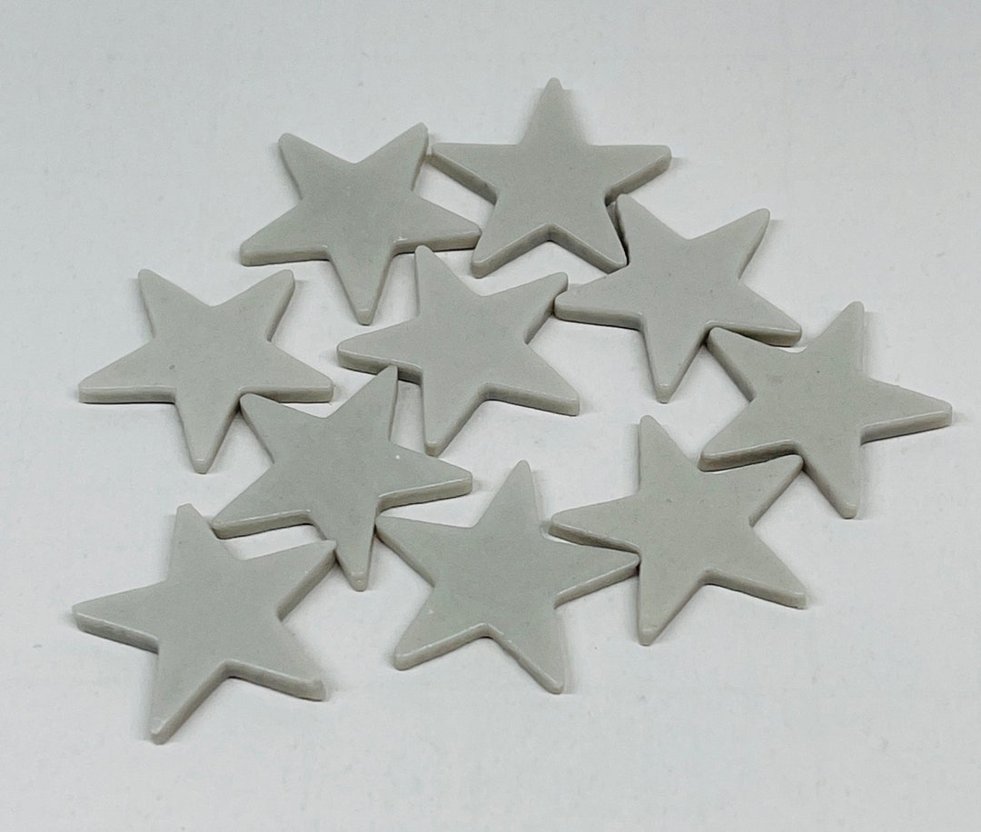 Precut Fusible White Glass Stars Coe 90 10 Piece Etsy