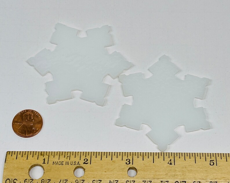Precut Fusible Glass Snowflakes Coe 90 2piece Etsy