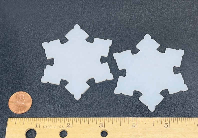 Precut Fusible Glass Snowflakes Coe 90 2piece Etsy