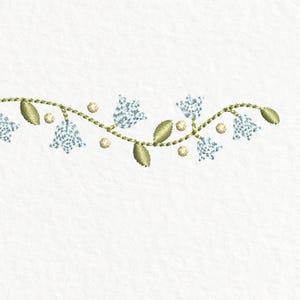 Baby Floral Garland Embroidery Designs File 4 sizes | Flower Border Pattern Dst, Pes, Jef, Exp, Xxx, Vp3, 4x4 hoops