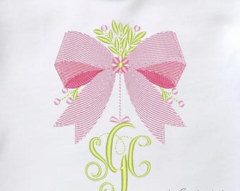 Broderimönster med rosettmonogramram: Vintagestil (5 storlekar) (maskinbroderifil)
