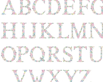 Floral Alphabet Machine Embroidery Pattern, 3.80in Monogram for Baby Girls, Mother Day Gift designs