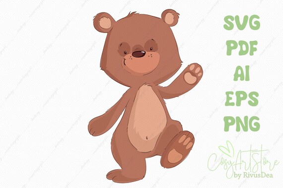 Teddy Bear Svg Commercial Free Download Cute Bear Png Cute Etsy