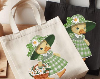 Duck Embroidery designss File, 8 sizes. Vintage Style Easter Machine Embroidery Pattern. Dst, Jef, Pes, Hus, Vp3, Xxx, Exp, PDF