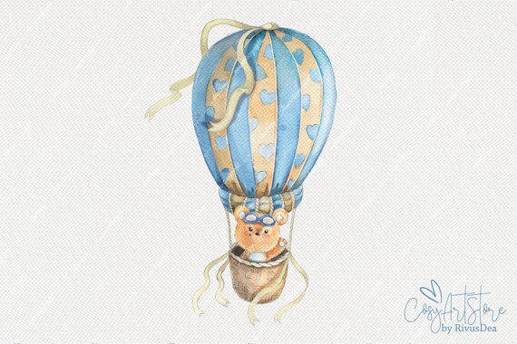 hot air balloon with teddy bear