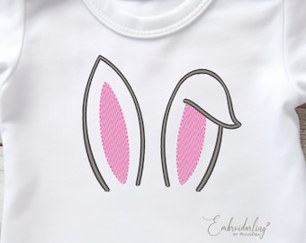Floppy Bunny ears embroidery design. Bunny ears pattern. Easter bunny Embroidery file commercial use. Cute ears stitching pattern download