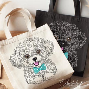 Cute Puddle Boy Embroidery Design File, 6 sizes. Vintage Dog Lover Gift Machine Embroidery Pattern. Dst, Jef, Pes, Hus, Vp3, Xxx, Exp, PDF