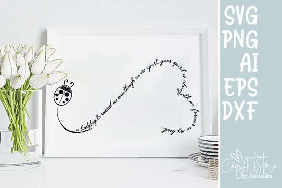 Ladybug to Remind Me Even Though Memorial Quote SVG Mandala