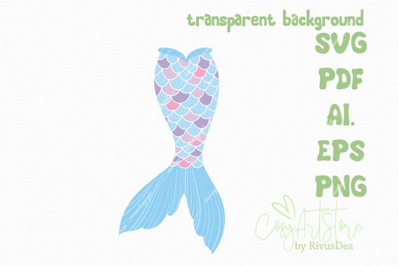 Mermaid Tail Clipart Digital Download SVG PNG JPG PDF Cut Files