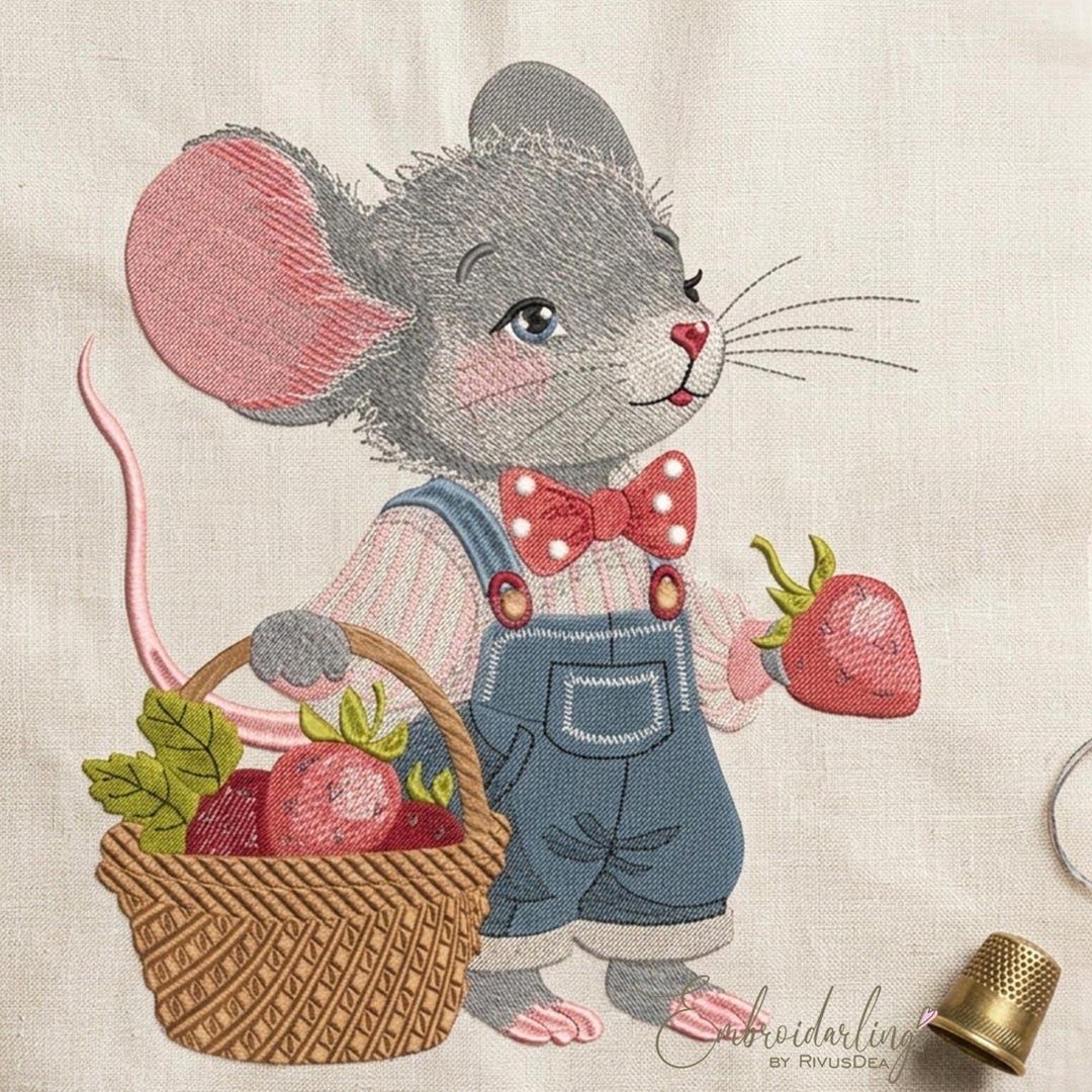 Cute Mouse Embroidery Designss File, 8 Sizes. Vintage Style Easter ...