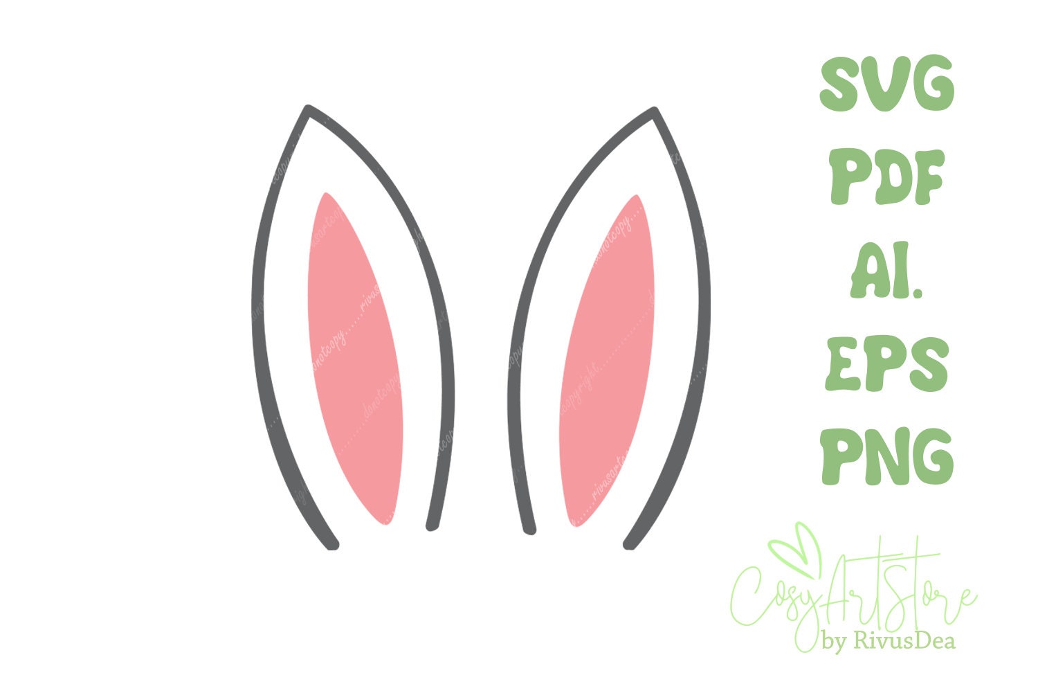 Orejas de conejo SVG. orejas de conejo PNG Clipart. Bunny Svg uso