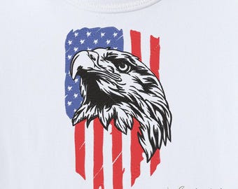 USA Flag with Eagle Embroidery Design. 4th of July Machine Embroidery File, American Flag Letters, Fourth of July Veterans Day Retro America