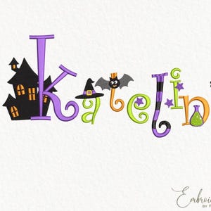 52 letters Machine Embroidery Halloween Font File, Halloween Monogram Pattern, Witchy Letter Embroidery Alphabet File Bundle Ricamo Macchina