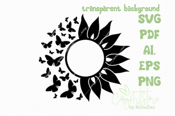 Download Commercial Use Sunflower Svg File Butterfly Sunflower Png Etsy