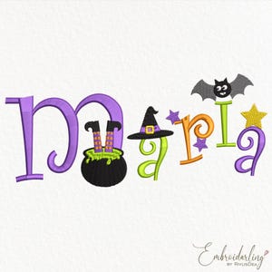 Cute Halloween Font Machine Embroidery File, Halloween Monogram Pattern, Witchy Letter Embroidery Alphabet File Bundle Ricamo Macchina
