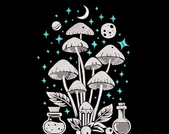 Mushroom Embroidery designs: Witchy Gothic Motifs (Digital Download)