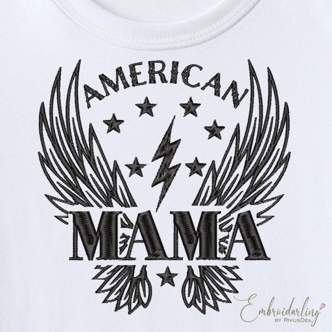 American Mama Embroidery Design 4th Of July Embroidery Pattern USA american-mama-embroidery-design-4th-of-july-embroidery-pattern-usa