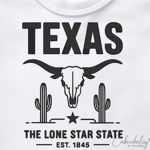 Texas USA State Embroidery Design File, 6 sizes. Vintage Style Cityskape Machine Embroidery Pattern. Dst, Jef, Pes, Hus, Vp3, Xxx, Exp