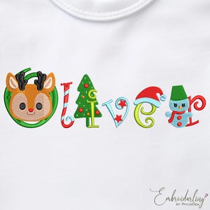 Christmas Font Embroidery Files, 5 sizes, Christmas Monogram Letters, Christmas Alphabet Embroidery Design Bundle. jef, pes, dst, exp, xxx