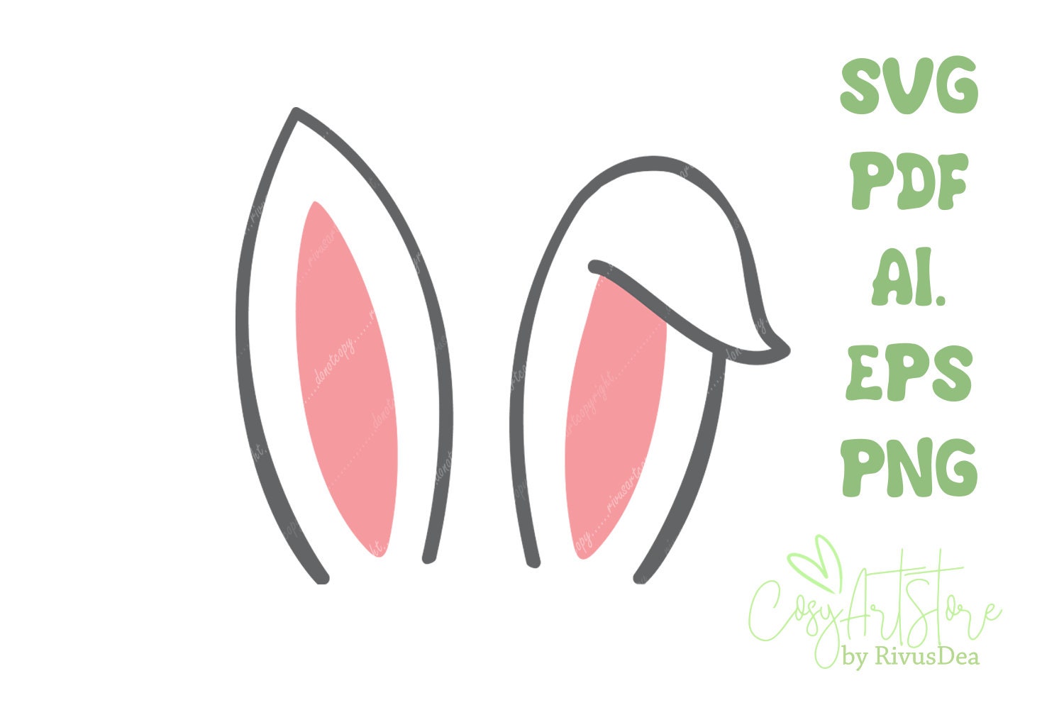 Oreilles de lapin SVG. Bunny oreilles PNG clipart. Bunny Svg - Etsy France
