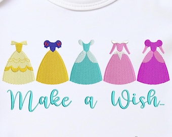 Princess Dresses Embroidery designs | Belle | Rapunzel | Snow White | Aurora | Cinderella |