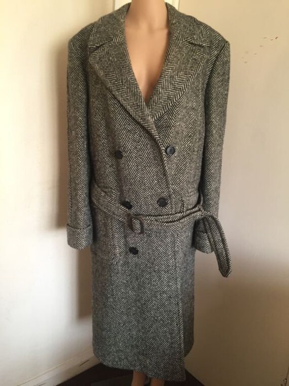 tweed long coat mens