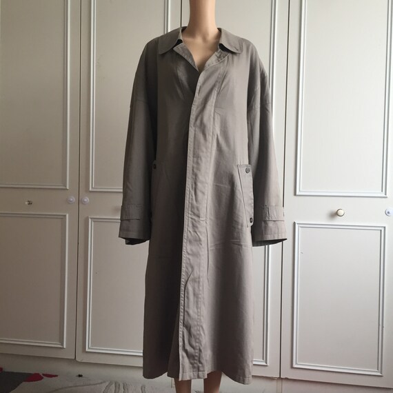 Harrods Long Grey Trench/Tweed Coat / Jacket 40R