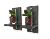 Succulent Wall Planter Floating Shelves Succulent Planter Votive Candle Holder Candle Wall Sconces Wall Planter Wood Indoor Garden Shelving