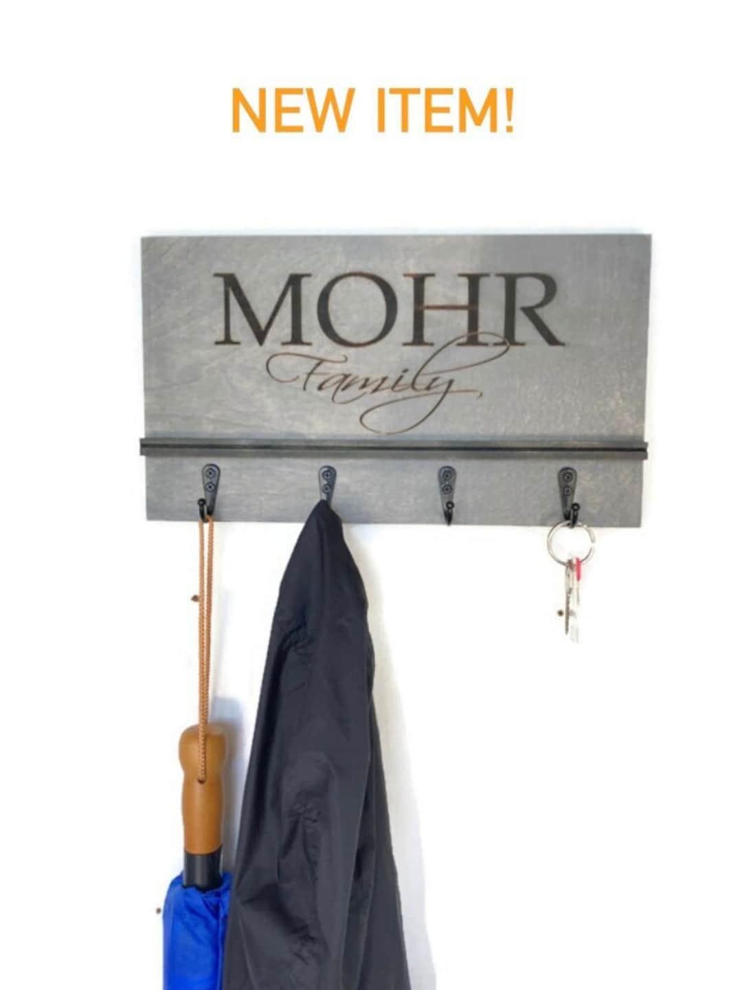 Coat Rack | Custom Sign | Family Name Sign | Entryway Name Sign ...