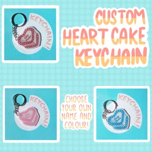 Heart Cake Custom Keychain