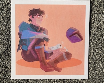 Mandalorian Din and Grogu Print