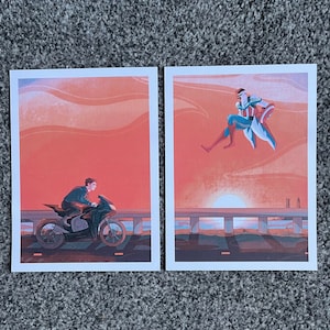 Sunset Bucky and Sam Print Set