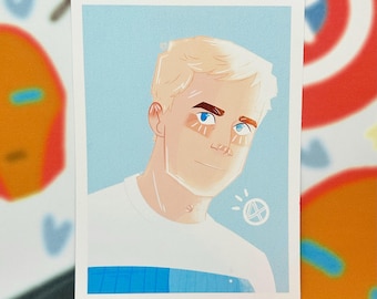 Johnny Storm Mänsklig Fackla Tryck