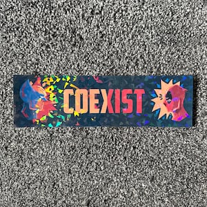 Deadpool and Wolverine Coexist Holographic Bumper Sticker