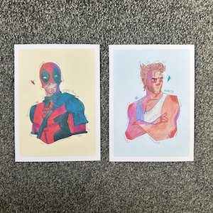 Deadpool and Wolverine Watercolour Print Set