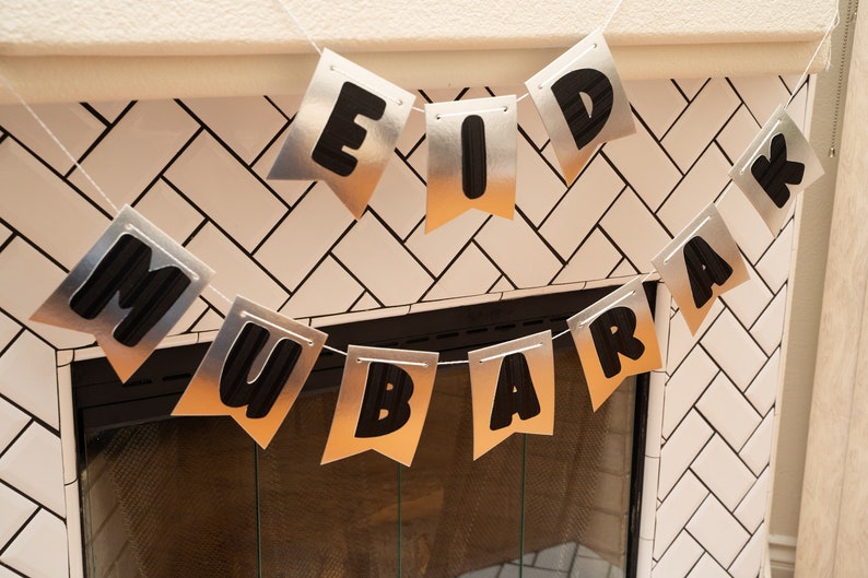 Eid festival Modern Minimalist Eid Mubarak banner Eid party decor Eid decoration Ramadhan decor eid garland Ramadan gift Eid decor