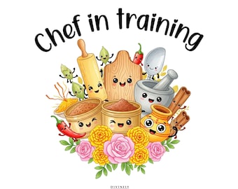 DTF Heat Transfer, Iron-on Transfer Only "Chef in Training"