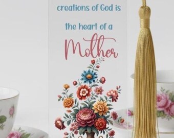 Mother’s Day Bookmark for Mom, Heart of a Mother Quote, Acrylic Keepsake Gift