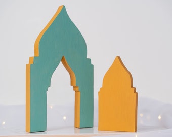 Amalfi Wood Village, Wedding Gift, Hostess gift, Amalfi Arch decor, Ramadan Decor, Eid Decor, Tiered Tray Decor