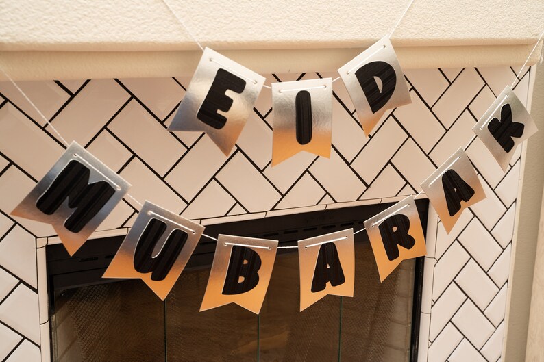 Eid festival Modern Minimalist Eid Mubarak banner Eid party decor Eid decoration Ramadhan decor eid garland Ramadan gift Eid decor