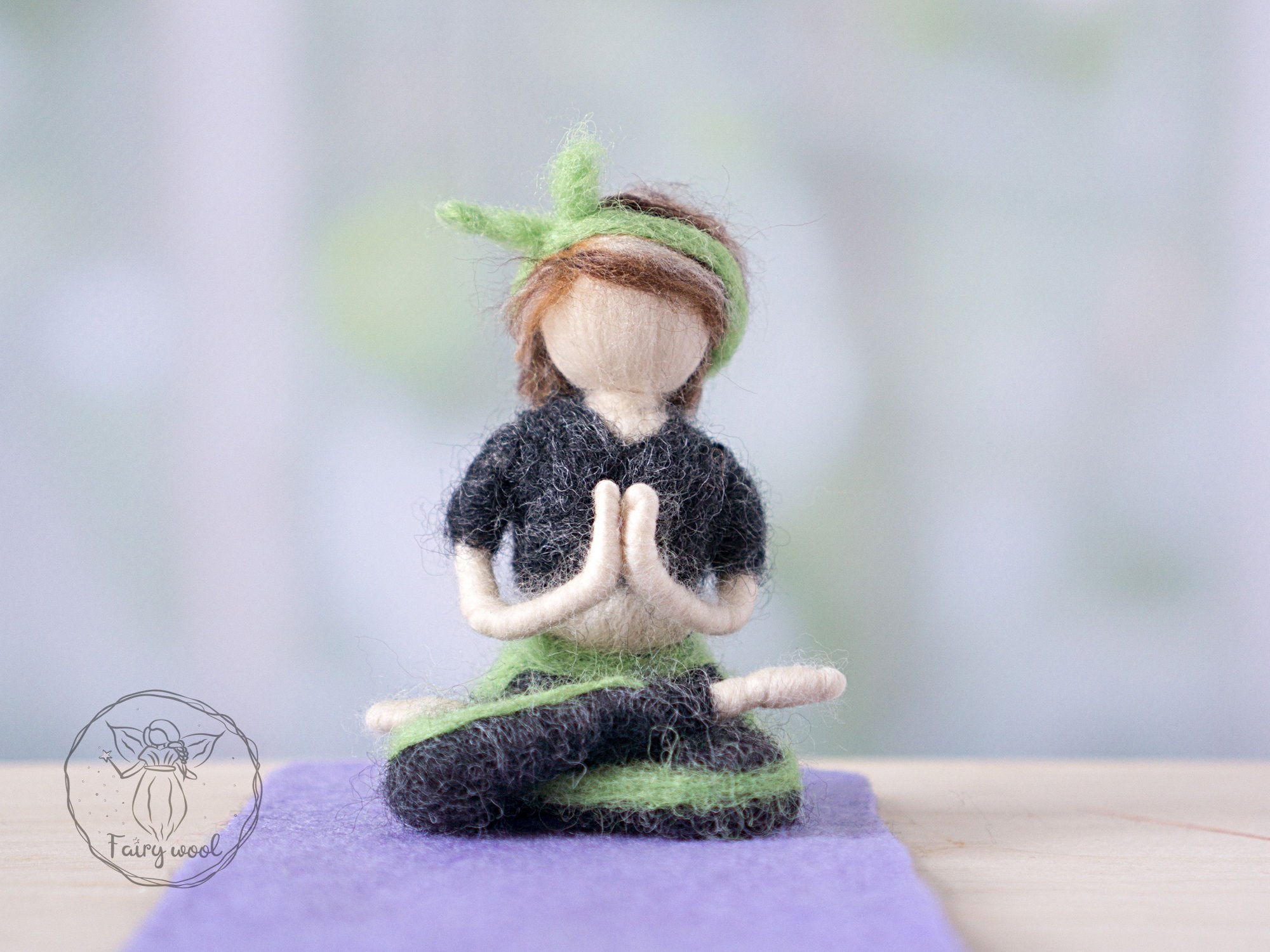 Personalized Yoga Doll. Felted Gift Decor for Master Yoga Teacher