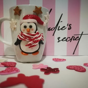 tazza pinguino carina-tazza decorata-regalo di natale-pinguino