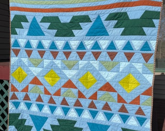 Rainbow Pacific Northwest Baby Quilt Seattle Washington Print