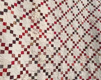 Valentine Irish Chain handmade quilt