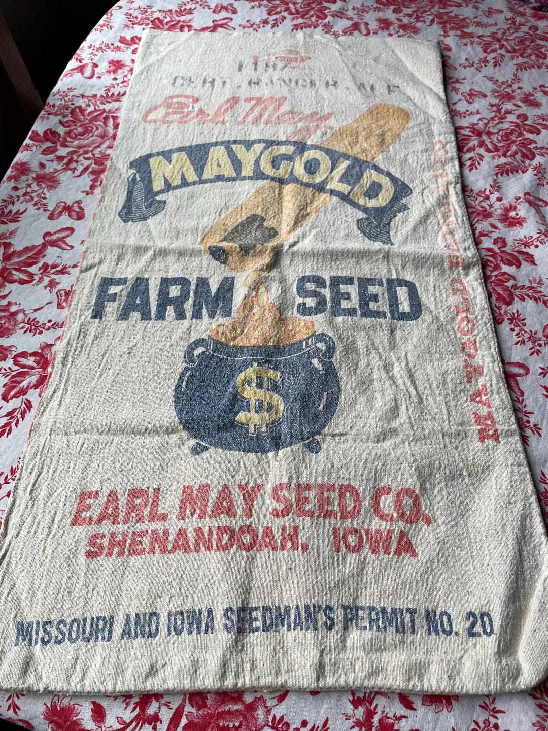 Earl May Seed Company Maygold Farm Seed, Vintage Canvas Sack Etsy