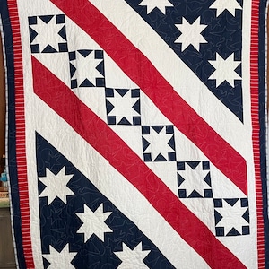 Stars and Stripes Forever, handmade quilt