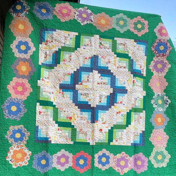 Spring in the Cabin handmade quilt